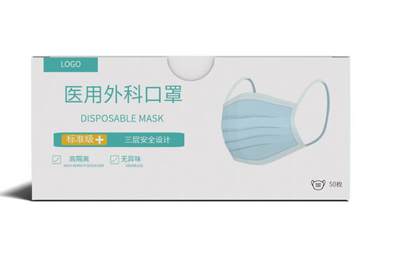 Boîte jetable biodégradable 250gsm d'emballage de masque de ROHS