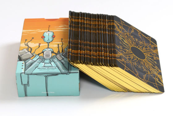 Feuille d'or adaptée aux besoins du client emboutissant les cartes de papier d'Oracle de cartes de tarot avec les bords dorés
